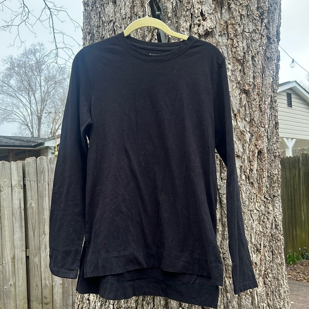 ATHLETA long sleeve cotton shirt, black, size medium